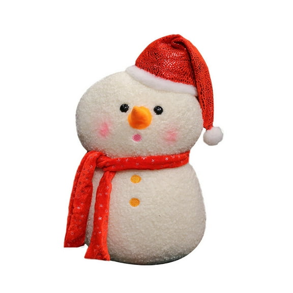 11" Christmas Snowman Plush Toy & Throw Pillow – Soft Holiday Cushion, Cute Winter Snowman Plushie for Couch, Sofa, Bedroom, Festive Xmas Home & Office Décor