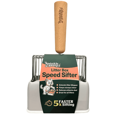 Sprinkle & Sweep Speed Sifter – Stainless Steel Cat Litter Scoop for Sifting Litter Box Cleaning