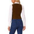 thumbnail image 3 of INSPIRE CHIC Velvet Suit Waistcoat for Women's Retro Sleeveless Steampunk Blazer Dressy Vest XS Brown, 3 of 6