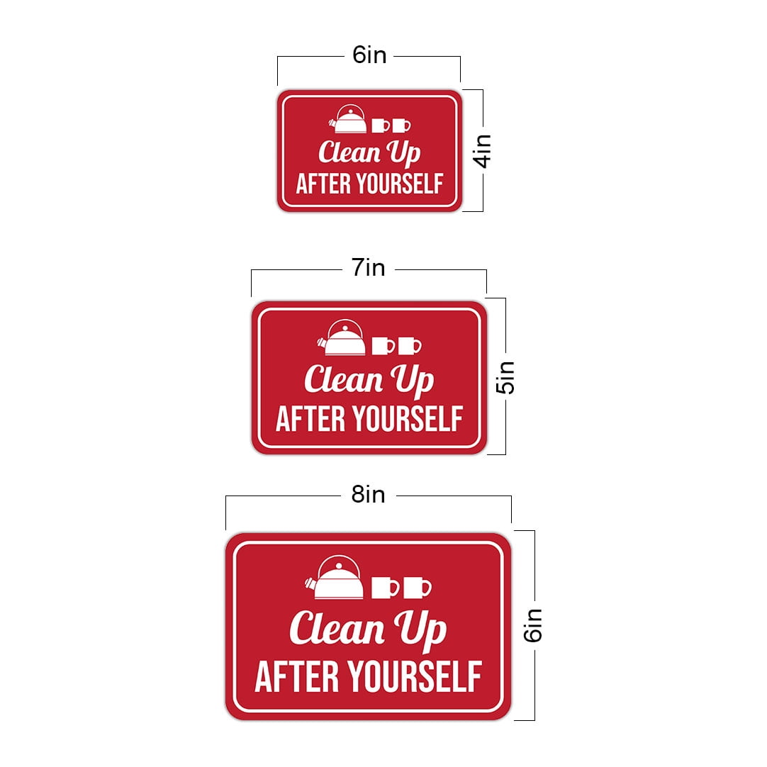 Classic Framed Plus Clean Up After Yourself Wall or Door Sign | Shared Kitchen Cleanliness and Hygiene - Medium
