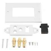HDMI 3 RCA Wall Plate Video Audio Adapter Jack Outlet Panel HD 1080P ABS For Home/Office US