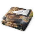 thumbnail image 4 of Cute Dog & Lush Flower Blanket, Soft & Warm Flannel 60x50, 4 of 6