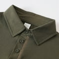 thumbnail image 5 of GuangCheng George Mens Long Sleeve Shirts Contrast Piping Trim Chest Pocket Button Placket Casual Stylish Breathable Fabric Blouses,Army Green,M, 5 of 8