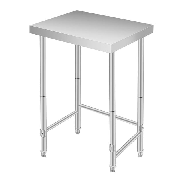 Stainless Steel Table, 16"x24"x35" Utility Work Tables, Commercial Kitchen Prep Table with Open Base Single Tier, for Restaurant, Garage, Workshop, Silver