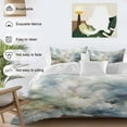 thumbnail image 3 of Abstract Watercolor Bedding Duvet Cover Set King Size 4 Pieces Gradient Sky Blue Clouds Bedding Set with Zipper Closure, 1 Comforter Cover 92x106 Inches 1 Flat Sheet & 2 Pillow Cases, 3 of 7