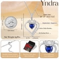 thumbnail image 6 of Yndra Heart Necklace for Women,S925 Sterling Silver September Sapphire Birthstone Crown Pendant Necklace,Jewelry Gift for Her Wife Mom Girlfriend,Birthday Valentine’s Day Mother’s Day Gift, 6 of 11