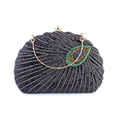 thumbnail image 6 of Handheld Women's Evening Clutch Bags Seashell Peacock Beaded Bag Banquet bag Handbags Bridal Wedding Purses,Black, 6 of 10