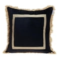 thumbnail image 1 of HomeRoots 402687 Boho Black with Gold Fringe Decorative Square Throw Pillow, 1 of 1