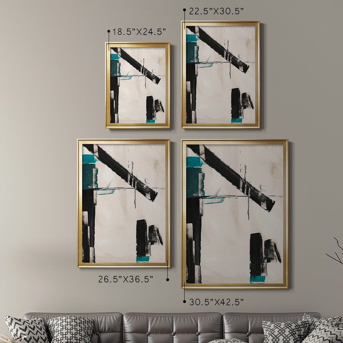 Geometry Notes III Premium Framed Print, in Gold, Black, or Silver - Ready to Hang
