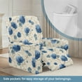 thumbnail image 3 of Xoenoiee Blue Hydrangea Flower Print Recliner Slipcover Lazyboy Recliner Chair Cover 4 Piece Stretch Recliner Couch Covers Small Reclining Cover with Pockets Furniture Protector, 3 of 7
