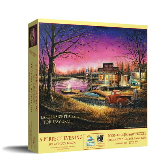 SUNSOUT INC - A Perfect Evening - 1000 pc Large Pieces Jigsaw Puzzle by Artist: Chuck Black - Finished Size 27" x 35" - MPN# 55139