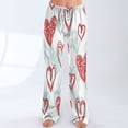 thumbnail image 4 of FrzhBrz Women's Valentines Day Comfy Pajama Pants Drawstring Lounge Pajama Pants Cute Love Heart Lounge Sleepwear Trousers, 4 of 5