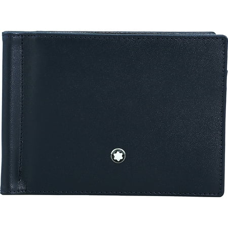 Mont Blanc Meisterstuck Wallet - Montblanc Men's Meisterstuck Money Clip Small Leather Wallet - Blue