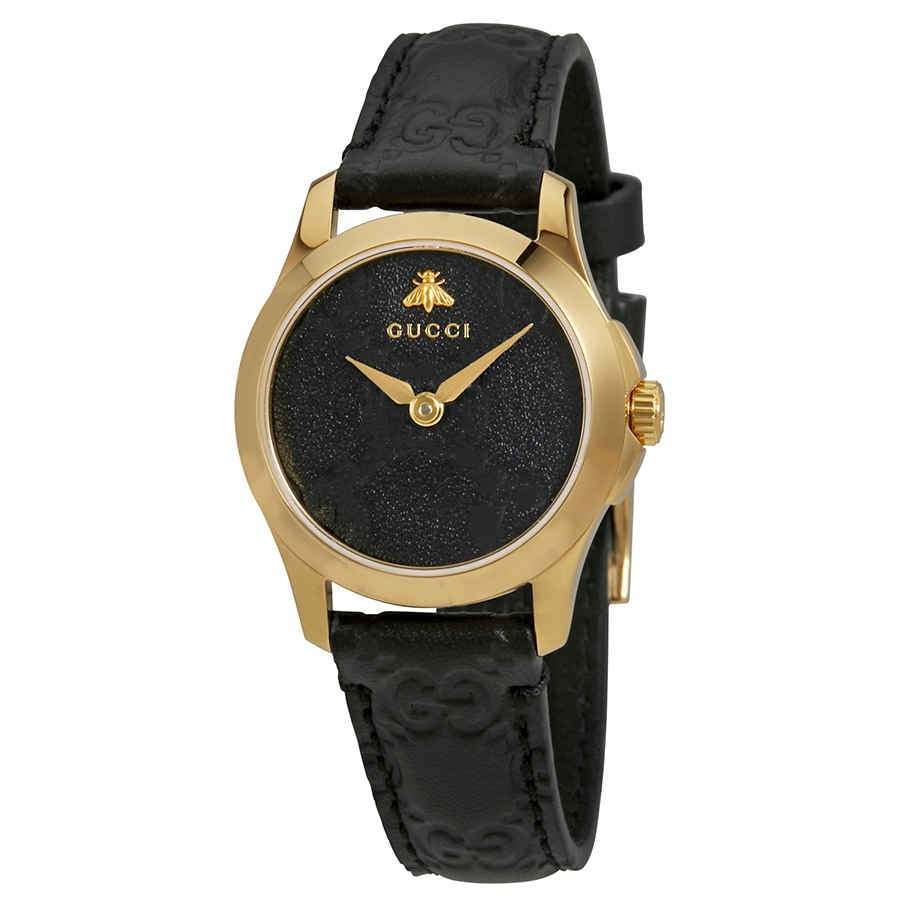 Gucci - Gucci G-Timeless Black Dial Ladies Leather Watch YA126581