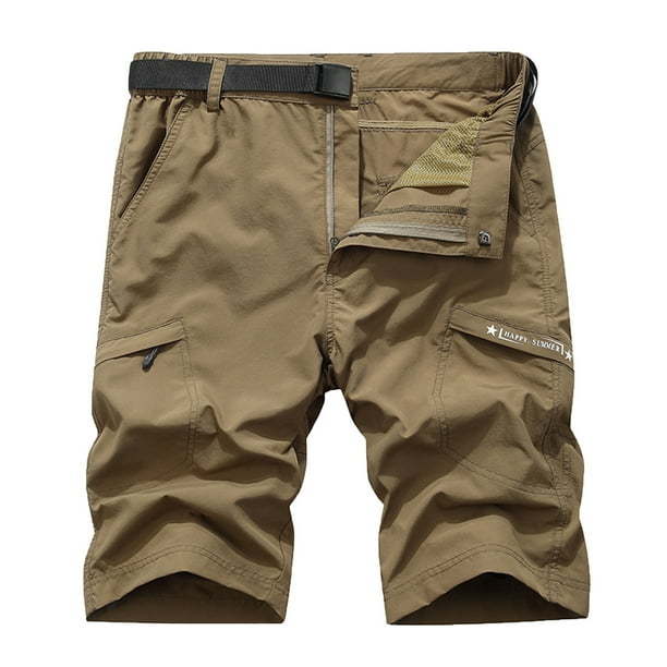 pstuiky Pantalones cortos para hombre, Pantalones cortos cargo de talla grande para hombre, con múltiples bolsillos, holgados, para playa y verano Pantalones cortos cargo