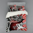 thumbnail image 2 of Ambesonne Music Bedding Set 3 Pcs, Old Vintage Loudspeaker, Twin XL, Burgundy Beige Grey, 2 of 3