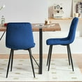 thumbnail image 3 of NORDICANA Navy Blue Velvet Dinner Chairs Set of 4, Modern Armless Biscuit Tufted Dining Side Chairs with Metal Legs for Kitchen Living Room Vanity, 3 of 8