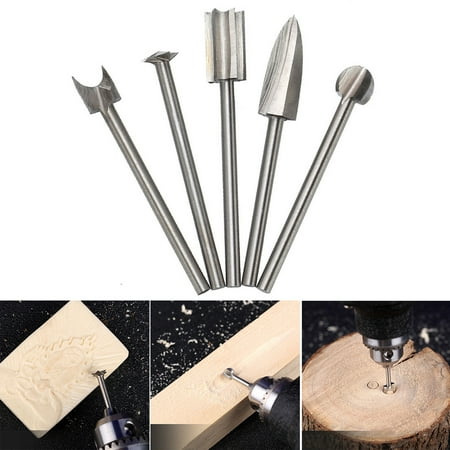 

Wood Carving Tool Kit 5pcs Woodworking Drill Bits Engraving Cutter and Milling Root