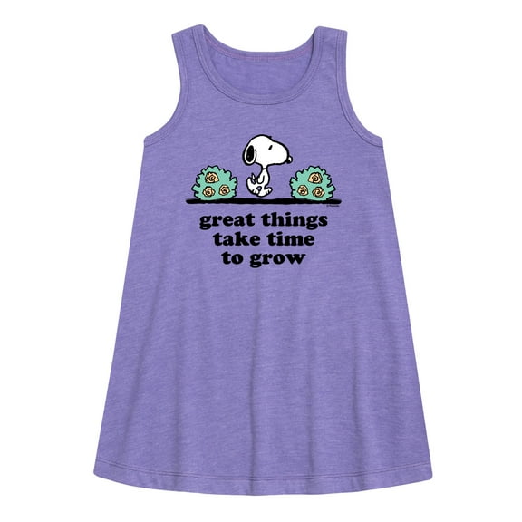 HYBRID APPAREL - Peanuts - Great Things Take Time To Grow - Toddler & Youth Girls A-line Dress