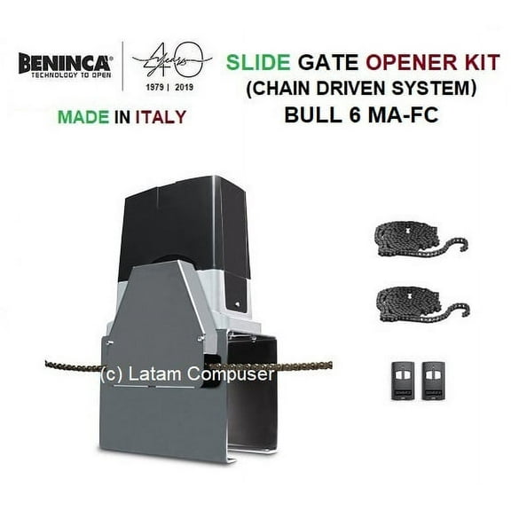 BENINCA SLIDING GATE ELECTRIC MOTOR DRIVEWAY OPENER OPERATOR BULL6MA-FC KIT (CHAIN-ASSISTED-TRANSMISSION)