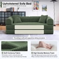 thumbnail image 3 of Convertible Floor Sofa Bed, Holaki 63" Foldable Compression Loveseat Lounge Sleeper Sofa with Pillow & Fixed-Shape Frame, Corduroy Folding Boneless Sofa Couch for Living Room Small Space, Olive Green, 3 of 8