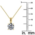 thumbnail image 2 of Precious Stars 14K Yellow Gold Ladies 6mm Round-cut Cubic Zirconia Solitaire Pendant and with 22" Chain Necklace, 2 of 5