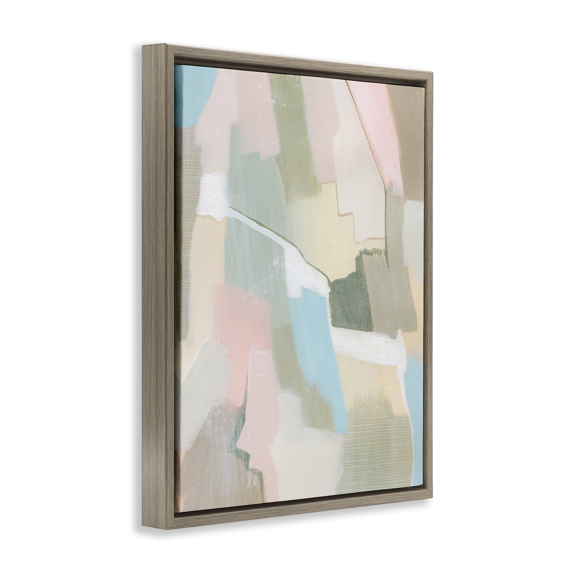 Stupell Industries Pastel Desert Abstract Abstract Painting Brown Floater Framed Canvas Art Print Wall Art, 25 x 31