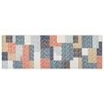 thumbnail image 3 of GlowSol 2'x6' Modern Geometric Runner Rug Washable Non Slip Low Pile Bedroom Runner Rug Soft Foldable Runners for Laundry, Blue/Multi, 3 of 7