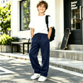 thumbnail image 5 of Sweatpants for Boys Fall Winter Elastic Waist Sports Sweat Pants Athletic Relaxed Fit Joggers with Side Pockets, 5 of 6