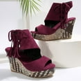 thumbnail image 5 of HaiMao Wedge Sandals for Women Clearance Open Toe Espadrilles Comfortable Dressy Ankle Strap Platform Boho Beach Summer Shoes Comfortable Wine 7.5(40), 5 of 9