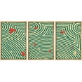 thumbnail image 3 of PixonSign Framed Wall Art Print Set Green Geometric Maze with Red Flakes Abstract Shapes Illustrations Modern Art Chic Relax/Calm Pastel for Living Room, Bedroom, Office - 24"x36"x3 Natural, 3 of 5