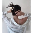 thumbnail image 3 of XINQIHANG 4PCS Hair Clips for Thin Hair Small Hair Clips 2'' Square Acetate Hair Clips Small Hair Claw Clips for Thin Hair Claw Clips for Thick Hair Clips for Women TortoiseShell Hair Clips, Grey, 3 of 7