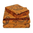 thumbnail image 2 of Superior 4-Piece Retro Pumpkin Paisley Cotton Flannel Sheet Set, Queen, 2 of 6