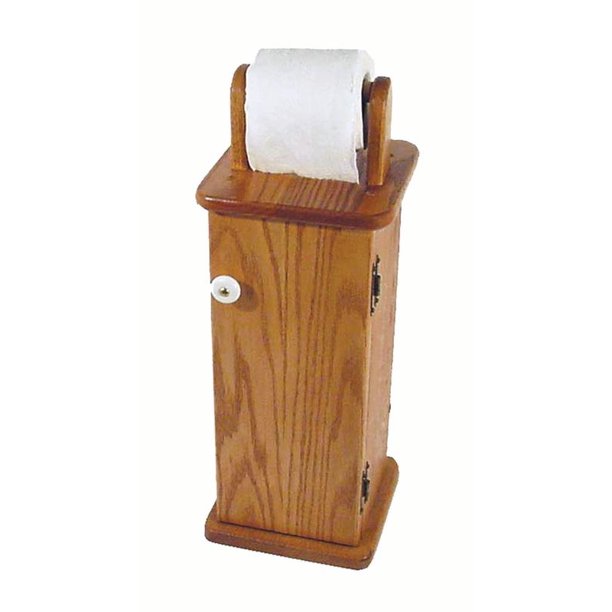 Furniture Barn USA™ Oak Free Standing Toilet Paper / Holder