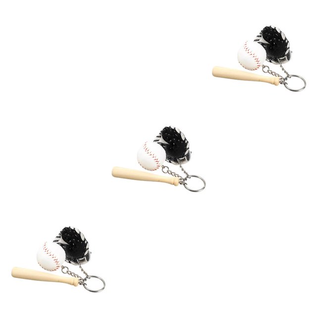 Bearachild Llavero de béisbol de 3 piezas, guante de murciélago, colgante para mochila, llavero, decoración del hogar, juguetes de fiesta, Type7 NO7