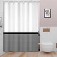 thumbnail image 4 of 84x72 Inch Black Stripe Fabric Shower Curtain Vintage Stripe Splicing Neutral Stall Bath Curtain Rustic Farmhouse Bohemian Bathtub Curtain for Kids Bathroom Decor Polyester with Hooks, 4 of 6