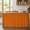 Orange, variant on Navy Blue Small Sink Skirt, Bathroom Vanity Cabinet Adhesive Curtain, Modern Rustic Deep Blue Solid Cover Utility Under Sink Cover Decorative Kitchen Cabinet Curtains 10"x11"