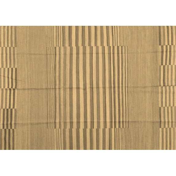Ahgly Company Machine Washable Indoor Rectangle Abstract Brown Contemporary Area Rugs, 6' x 9'