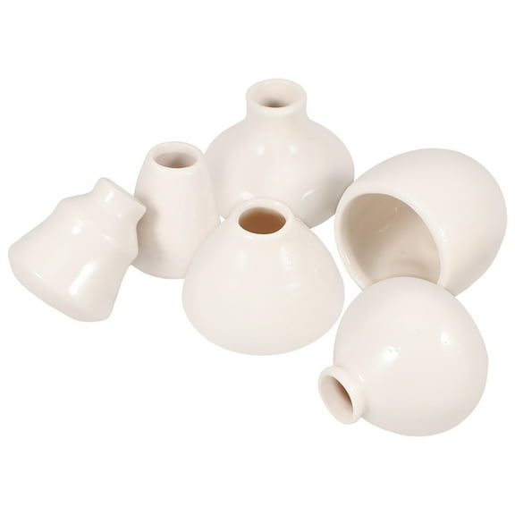 KAJNBN 6Pcs Small Flower Vases White Porcelain Mini Ceramic Vase for Home Decor