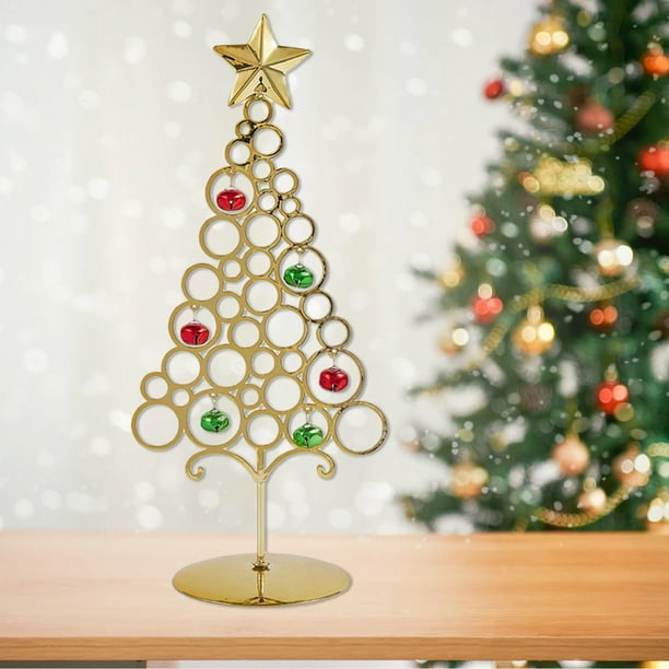 Fiudx Decoración del hogar Árbol de Navidad de metal de mesa