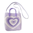 thumbnail image 3 of Women's Woven Tote Bag Grocery Bag Knitted Handbag for Party Working Outdoor Violet, 3 of 7