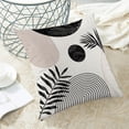 thumbnail image 4 of Boho Summer Pillow Covers 18 x 18 Inch, Black White Beige Leaf Decor Throw Pillows for Couch Bed, Modern Abstract Plant Outdoor Farmhouse Decorative Pillowcase Linen Cushion Cover Set of 2, 4 of 6