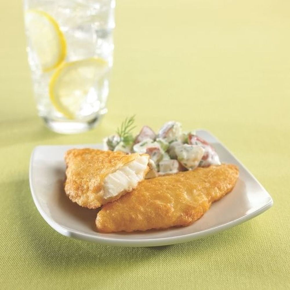 King and Prince Tavern 2 to 3 Ounce Battered Cod Fillet, 10 Pound