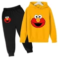thumbnail image 3 of Conjunto de sudadera y pantalones con dibujos animados para niños de primavera, ropa de Elmo con capucha y pantalones para niños y niñas de 2 a 14 años, traje de moda para niños, 3 of 5