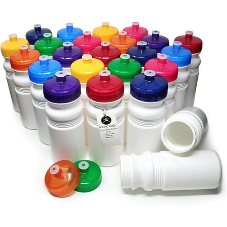 

20 Ounce Sports Water Bottles 24 Pack BPA-Free Made in USA Dishwasher Safe