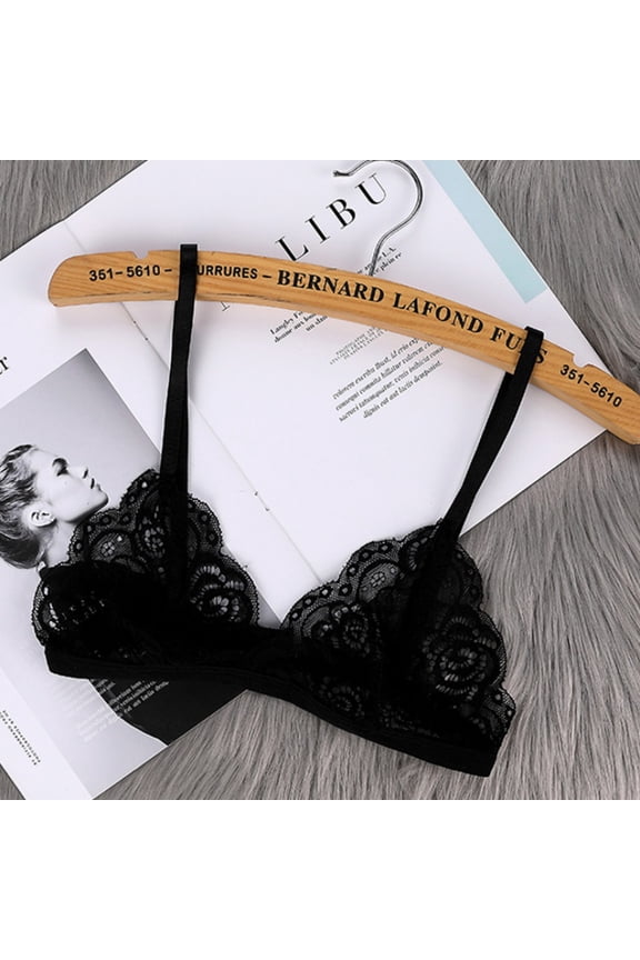 Floral Lace Solid Wire Free Bra Bustier Sheer Top Bralette Transparent Cup Wireless Bras Brassiere Lingerie Underwear