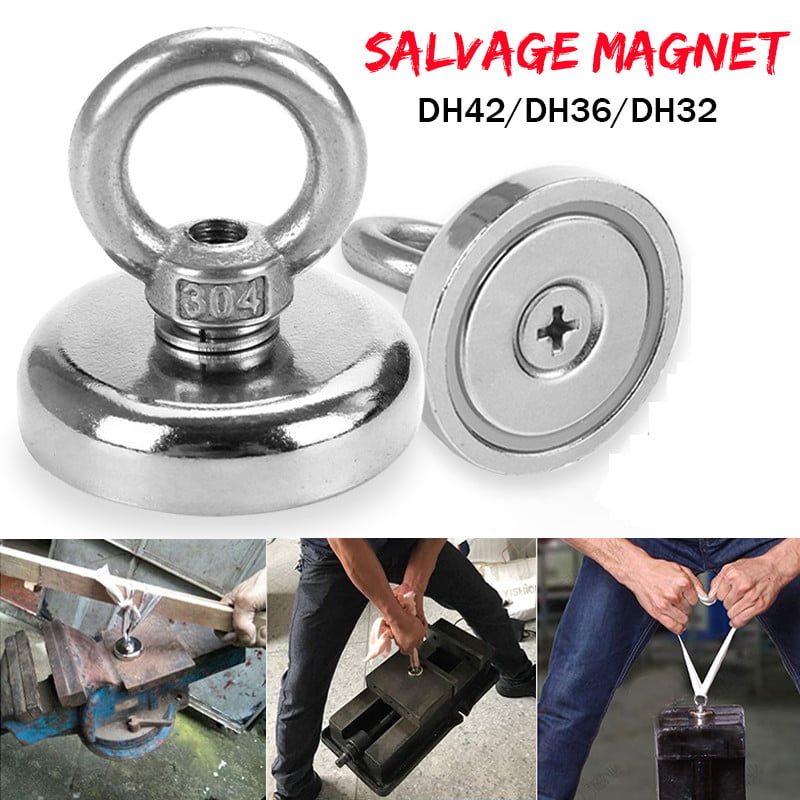80-250Kg Salvage Strong Recovery Magnet Neodymium Hook Treasure Hunting Fishing 