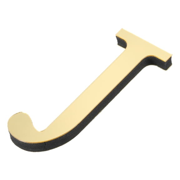 Uxcell 3D Acrylic Alphabet Mirror Wall Stickers Letter J Self Adhesive Letter Sign for Home Decoration Light Gold
