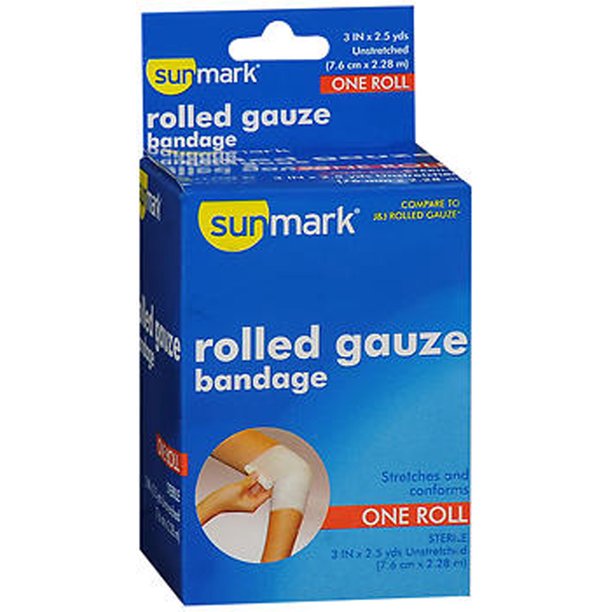 Sunmark Rolled Gauze Bandage, 3" x 2.5 Yd.