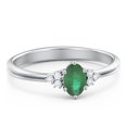thumbnail image 1 of Birthstone Oval Ring with Shoulder Accents - Emerald (May), 1 of 5